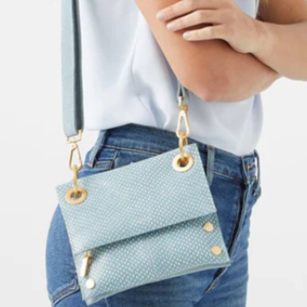 Hammitt Montana Reversible Small Crossbody Bag - Blue Snake Gold - SOLD OUT - Picture 2 of 4